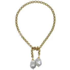 133-01-G | TURKISH PETITE LARIAT CHOKER (WHITE/GOLD)