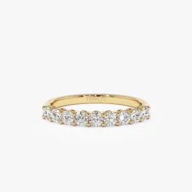 14k 0.55ctw 9 Stone Basket Setting Diamond Wedding Ring