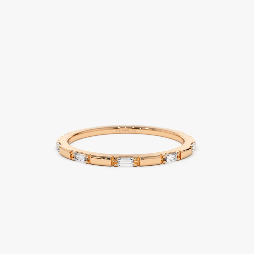 14k Baguette Diamond Dainty Full Eternity