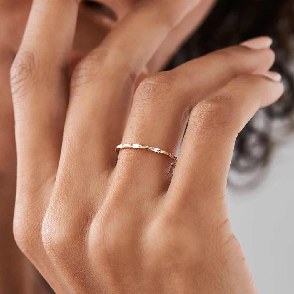 14k Baguette Diamond Dainty Full Eternity