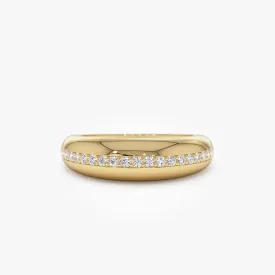 14k Gold Diamond Dome Balloon Ring