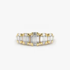 14K Graduating Baguette Diamond Anniversary Ring