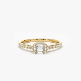 14k Illusion Setting East to West Baguette Diamond Ring