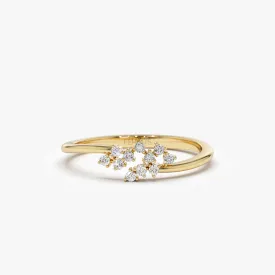 14k Mini Cluster Diamond Ring