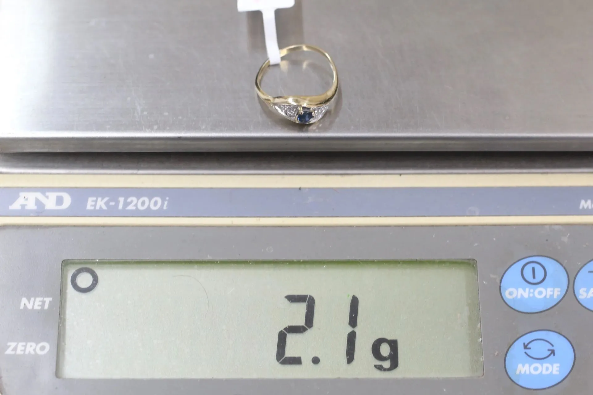 14K Yellow Gold Diamond Sapphire Bypass Ring (Size 6) (Clearance Sale!)