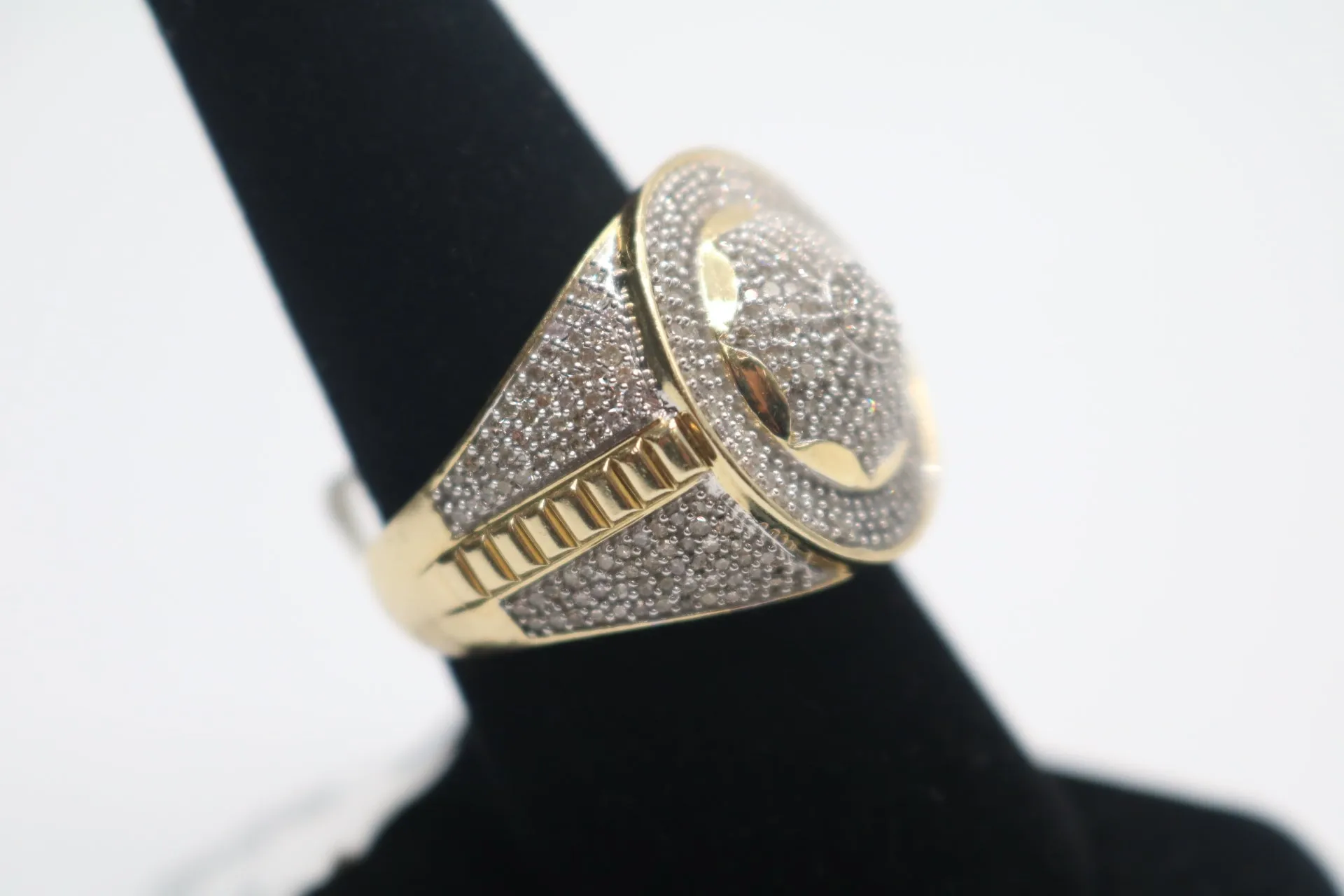 14K Yellow Gold Fancy Diamond Cluster Ring (Size 10)