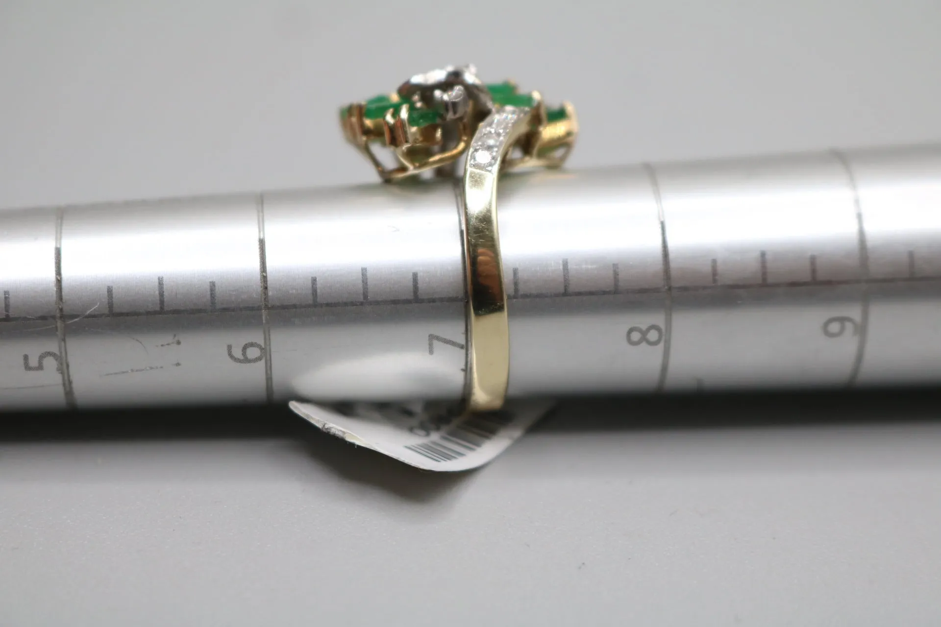 14K Yellow Gold Ladies Diamond & Emerald Cluster Ring (Size 7) 1.48CTW Local Pick up only