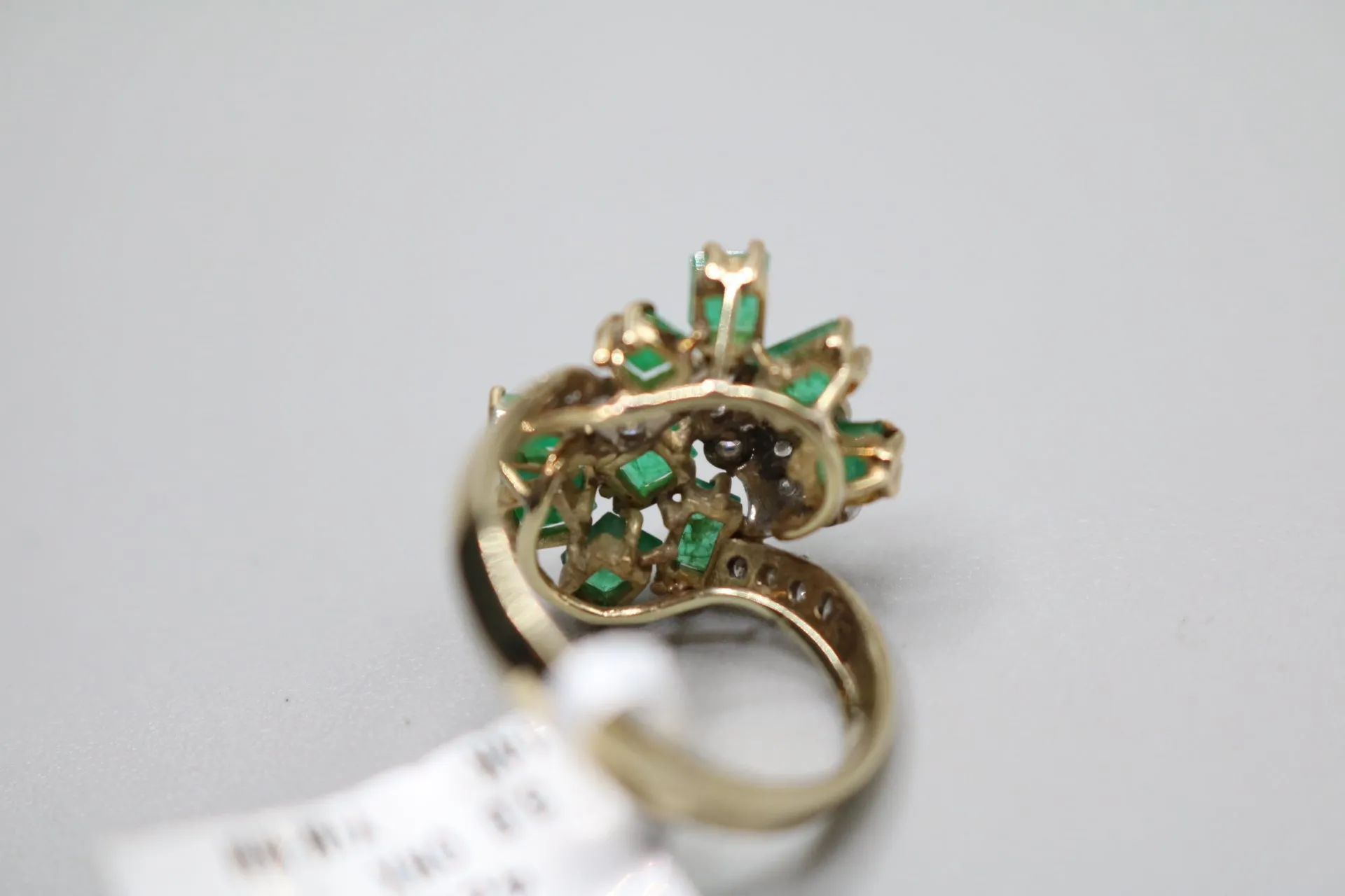 14K Yellow Gold Ladies Diamond & Emerald Cluster Ring (Size 7) 1.48CTW Local Pick up only