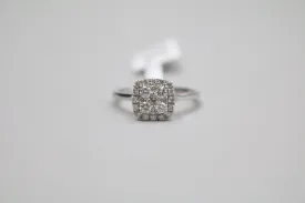 18K White Gold Diamond Square Ring (0.35 CTW) (Size 6 1/2)