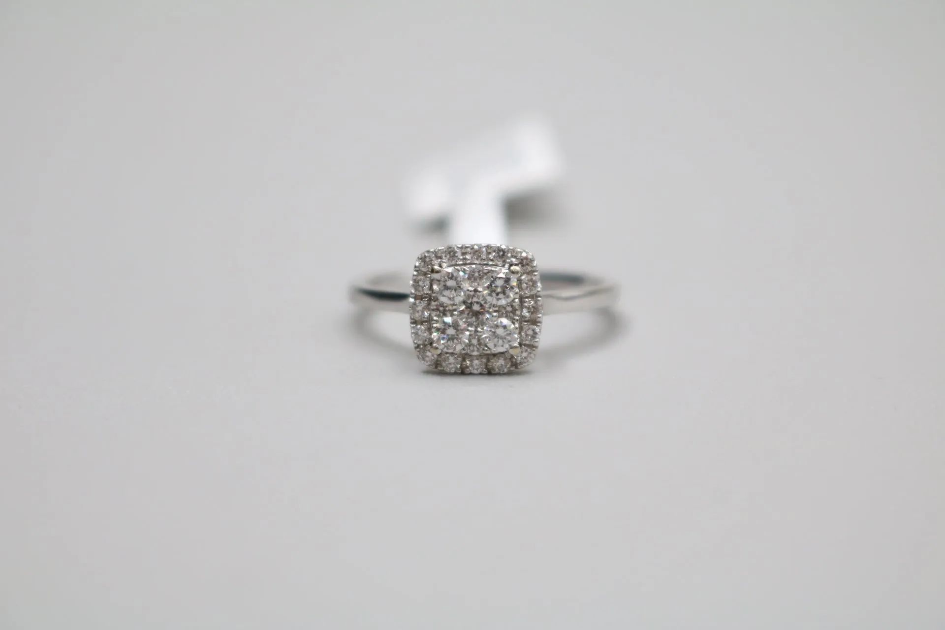 18K White Gold Diamond Square Ring (0.35 CTW) (Size 6 1/2)