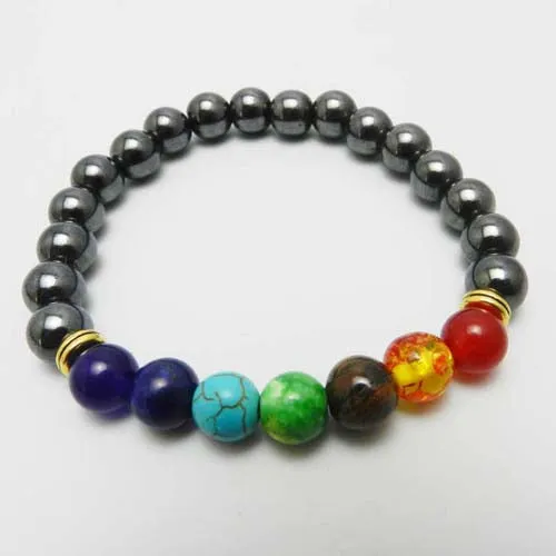 2016 New 7 Chakra Bracelet Men Black Lava Healing Balance Beads Reiki Buddha Prayer Natural Stone Yoga Bracelet For Women