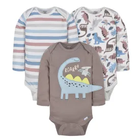 3-Pack Baby Boys Dino Long Sleeve Onesies® Bodysuits