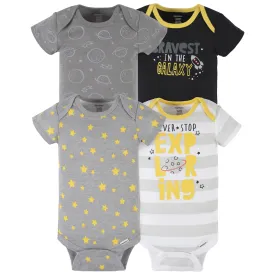 4-Pack Baby Boys Blast Off Short Sleeve Onesies® Bodysuits