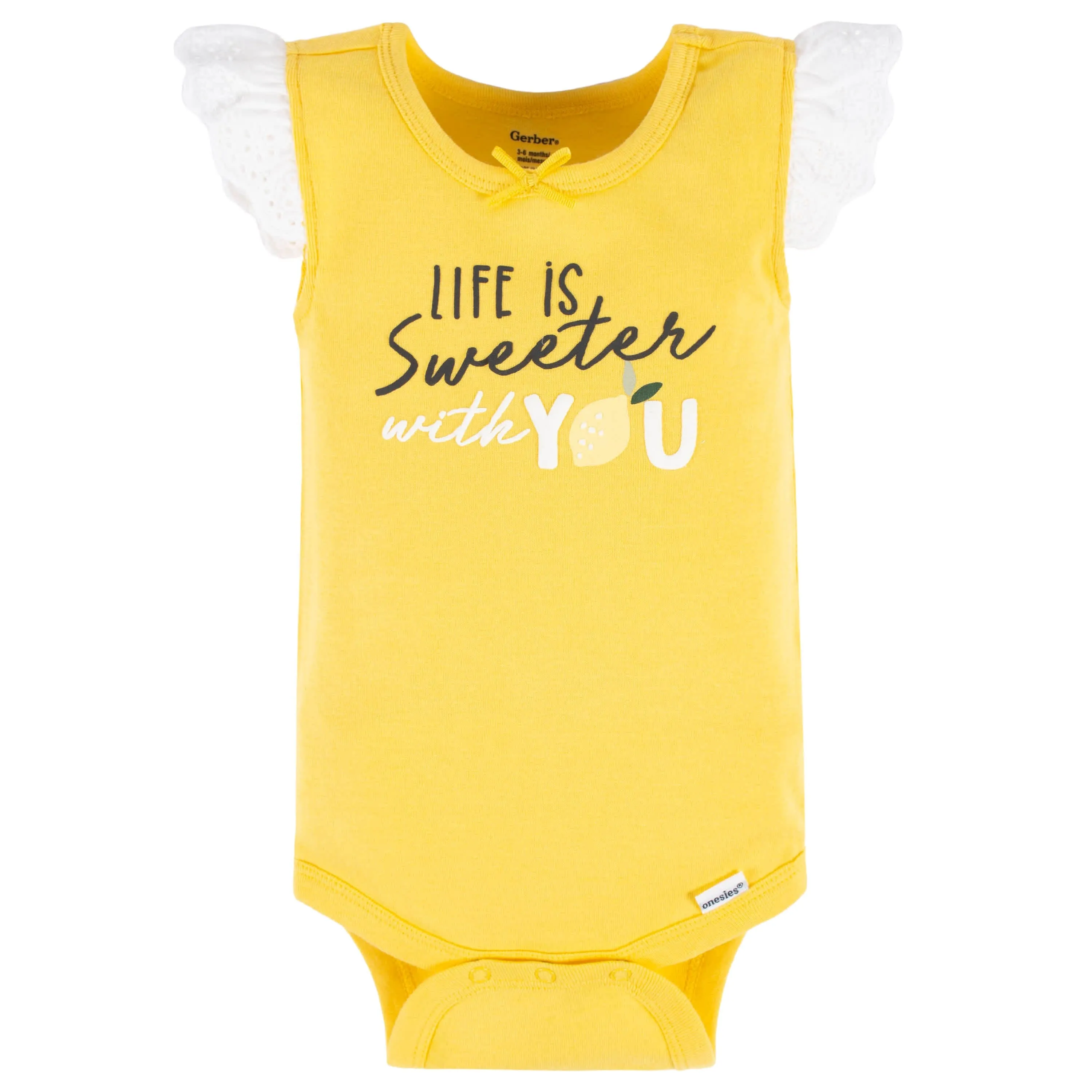 4-Pack Baby Girls Lemon Squeeze Tank Onesies® Bodysuits