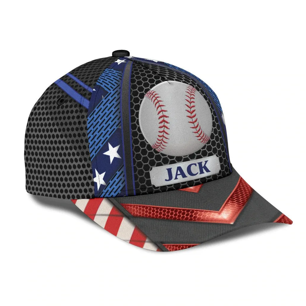 4th of July Personalized Baseball Cap American Flag for Baseball Lovers, Sport Hat for Players