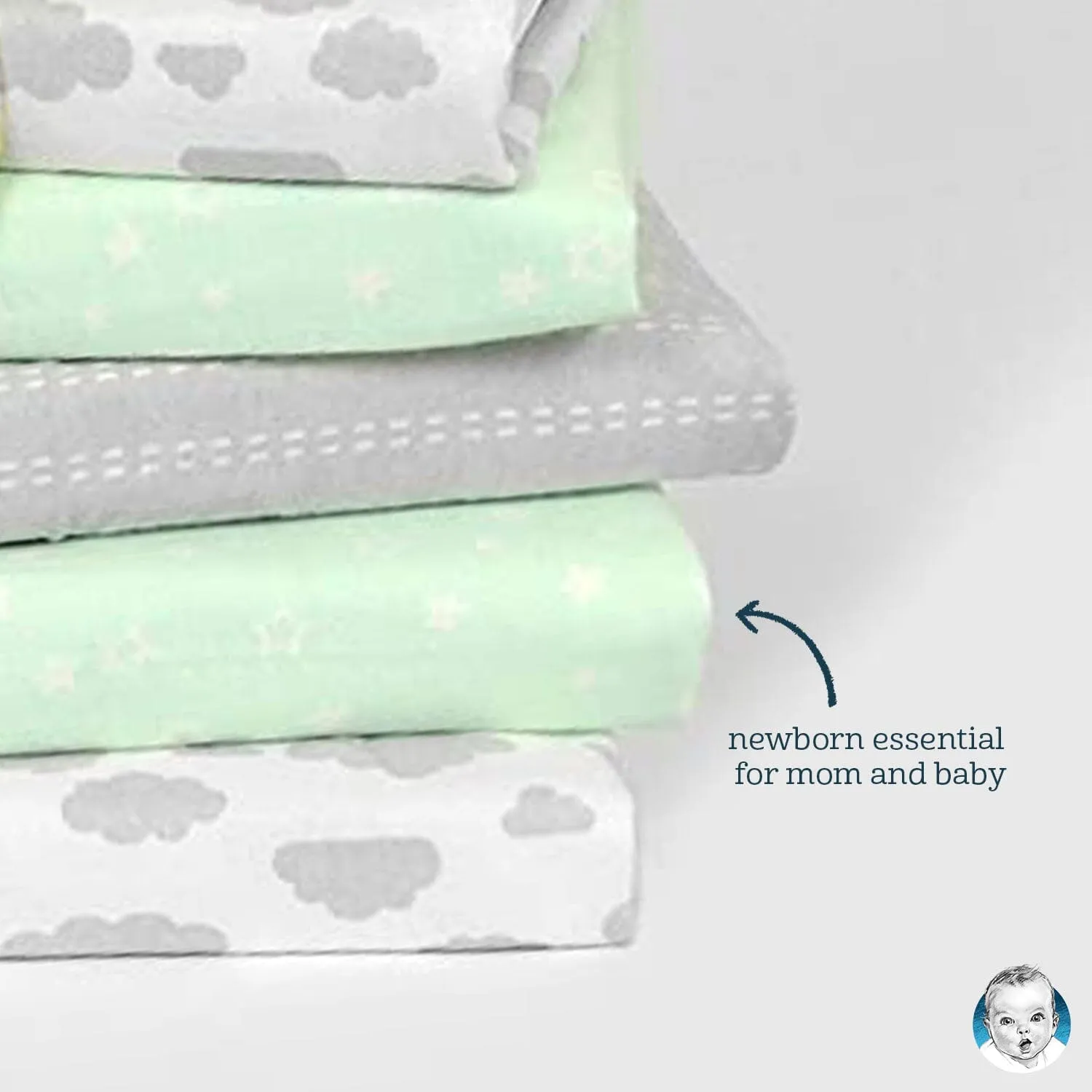 5-Pack Baby Boys Space Flannel Receiving Blankets