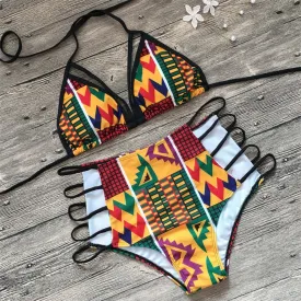 African Print Swimsuits Set