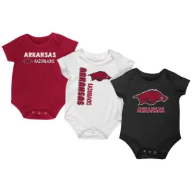 Arkansas Razorbacks Colosseum Trifecta Infant One Piece Outfits - 3 Pack