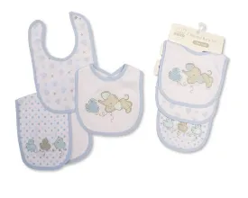 Baby 2 Bib and Burp Cloth Set - Sky (PK6) BW-104-831 S