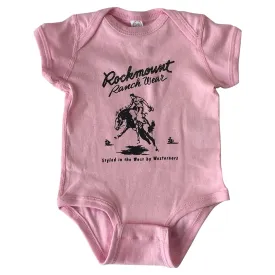 Baby Rockmount Pink Bronc 100% Cotton Western Onesie