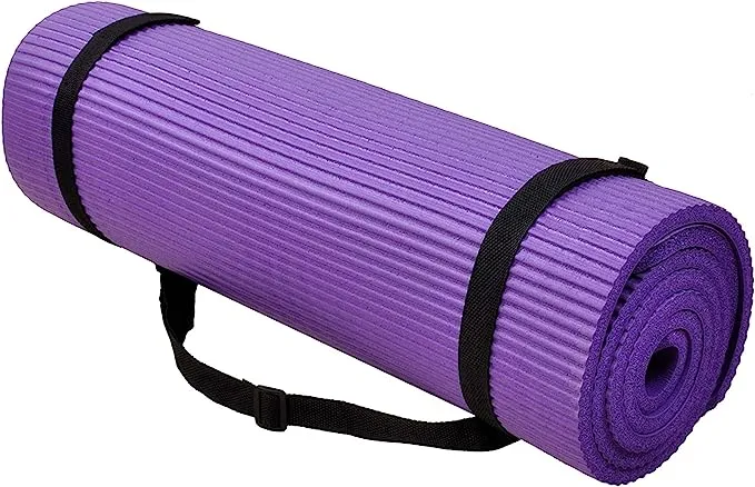 BalanceFrom All-Purpose Extra Thick High Density Anti-Slip Exercise Pilates Yoga Mat with Carrying Strap, (72" L x 24" W x 2/5 Inch Thick)