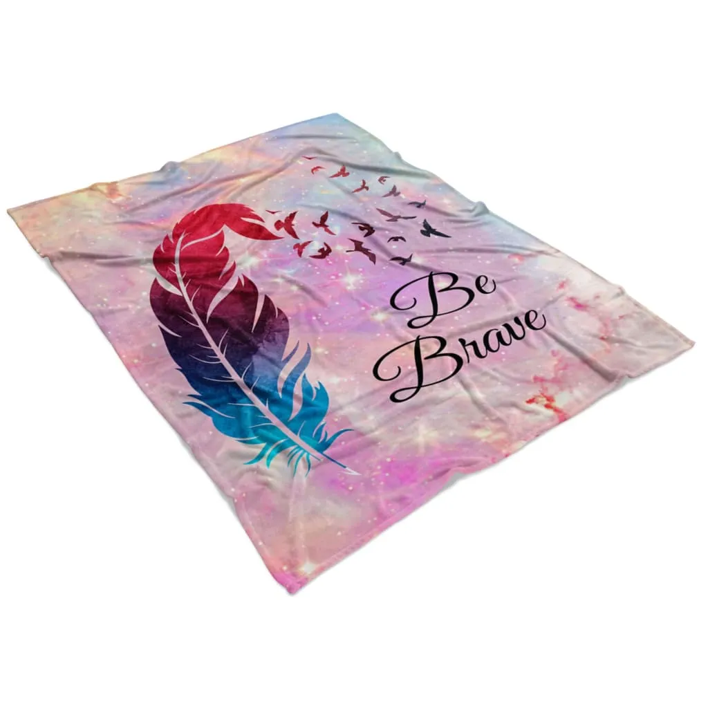 Be Brave Fleece Blanket - Christian Blanket - Bible Verse Blanket