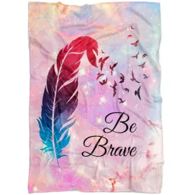 Be Brave Fleece Blanket - Christian Blanket - Bible Verse Blanket