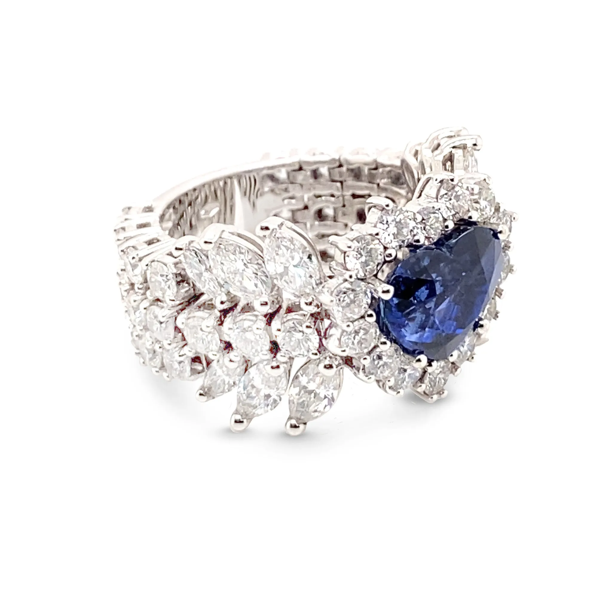 Blue Sapphire Heart Ring