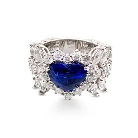 Blue Sapphire Heart Ring