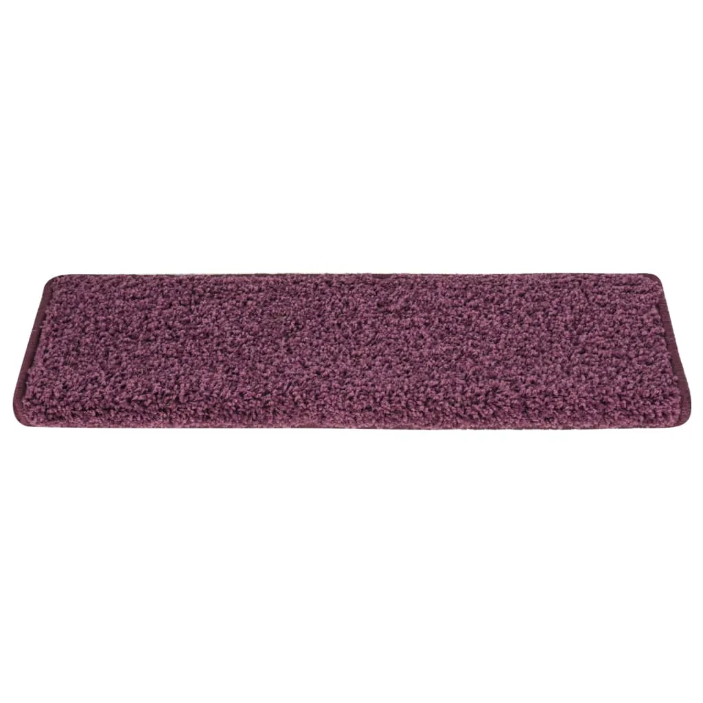 Carpet Stair Treads 15 pcs 65x21x4 cm Dark Purple