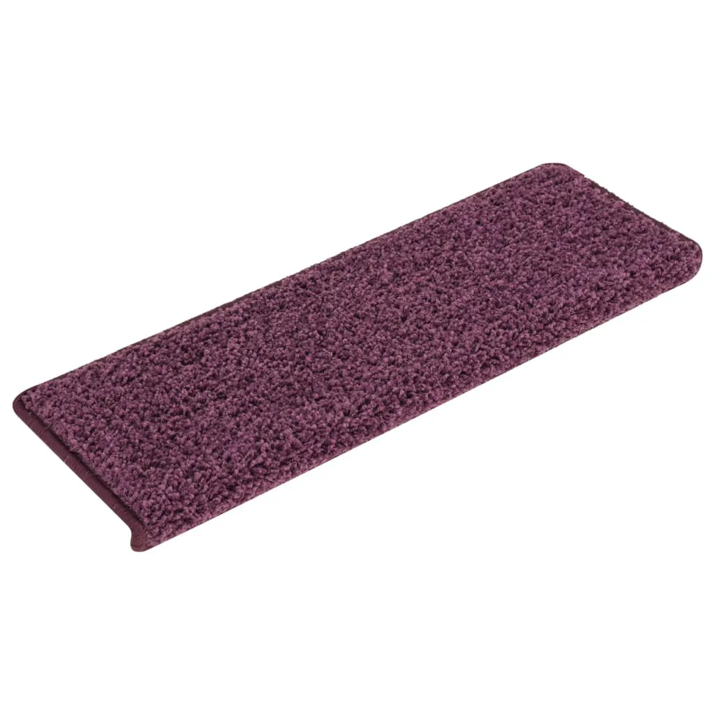 Carpet Stair Treads 15 pcs 65x21x4 cm Dark Purple