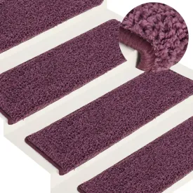 Carpet Stair Treads 15 pcs 65x21x4 cm Dark Purple