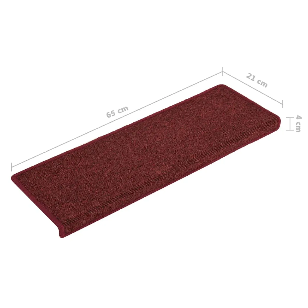 Carpet Stair Treads 15 pcs 65x25 cm Matte Red