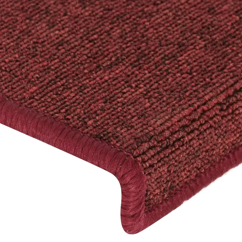 Carpet Stair Treads 15 pcs 65x25 cm Matte Red