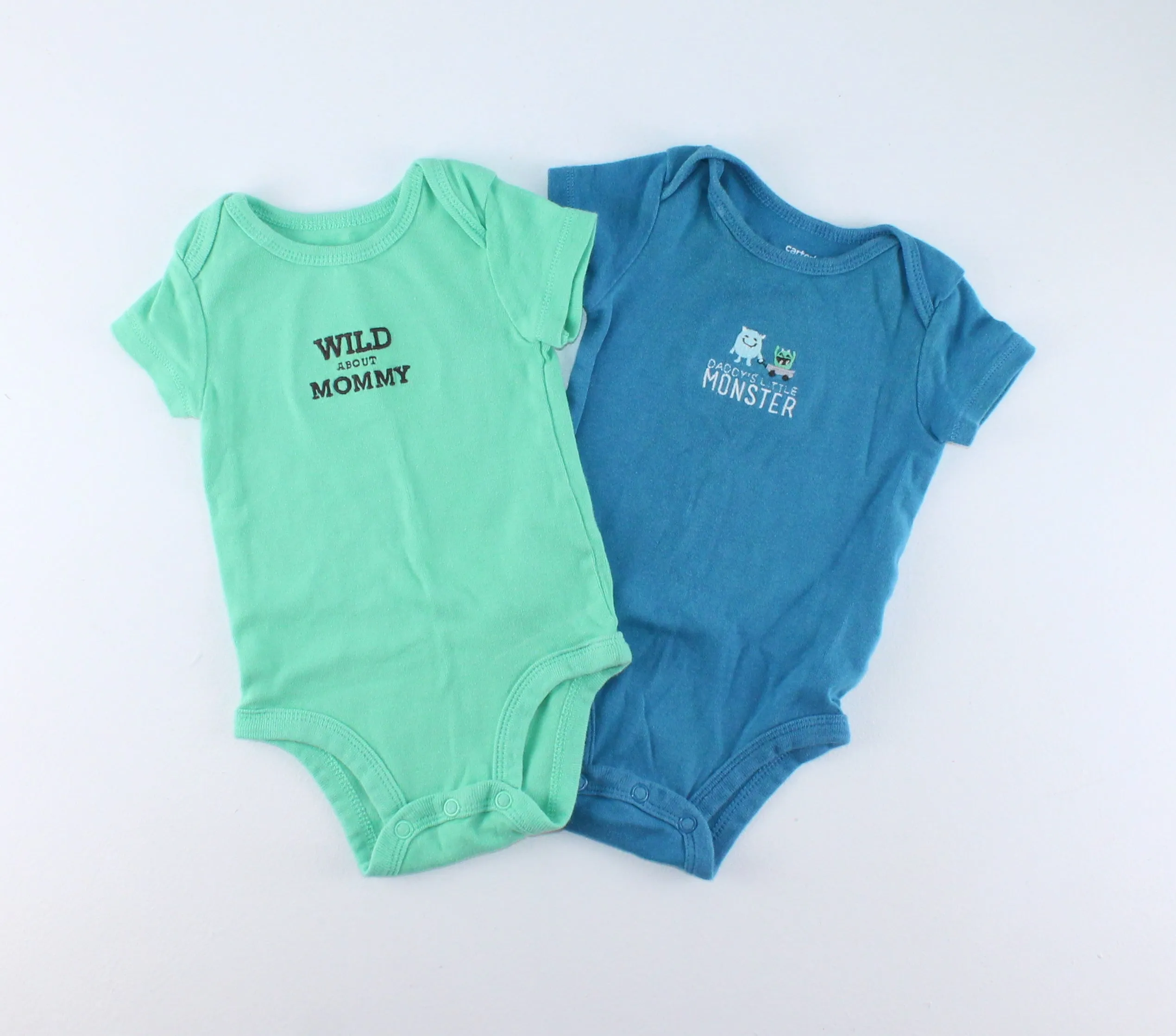 CARTERS 2 PACK ONESIES 3M EUC