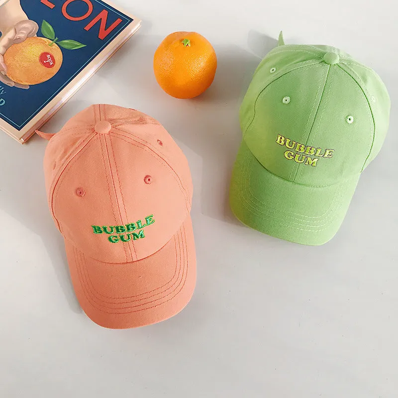 Children's hats 2-8 years old, summer sun protection hats boys' baseball caps, letter baby sunshade caps for girls