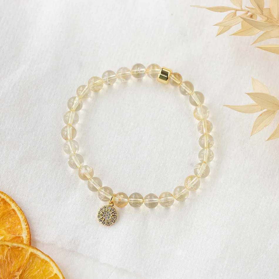 Citrine Bracelet with Celestial Charm