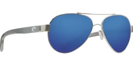 Costa Del Mar Loreto Ocearch Sunglasses - Brushed Silver Matte Gray Crystal Temples/Blue Mirror 580G