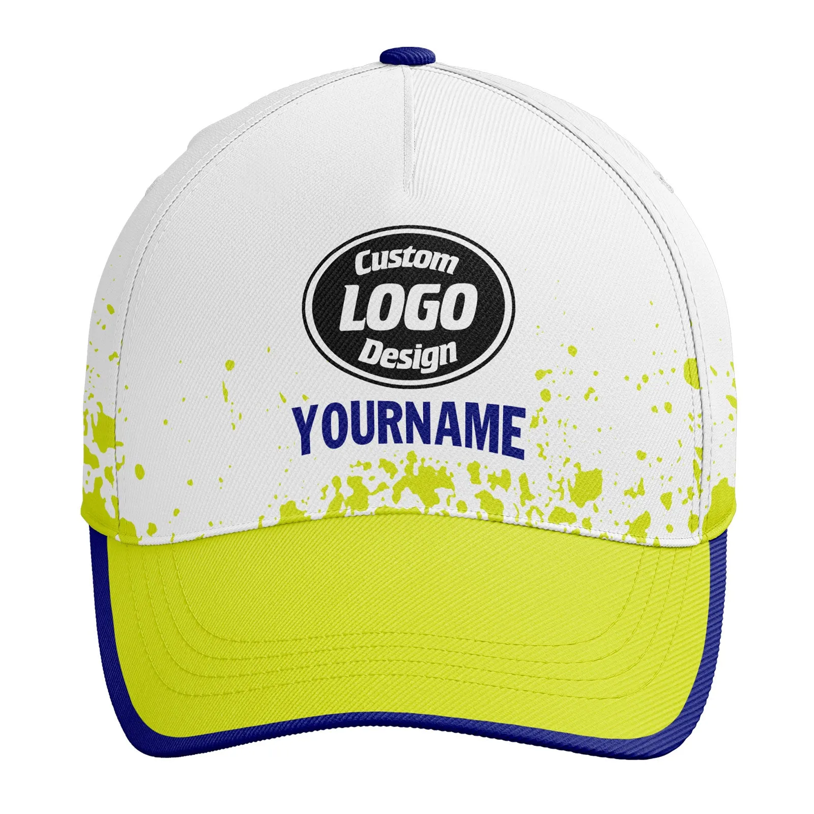 Custom White Green Hat Sport Design Cap Stitched Adjustable Personalized YW061-D020231-8