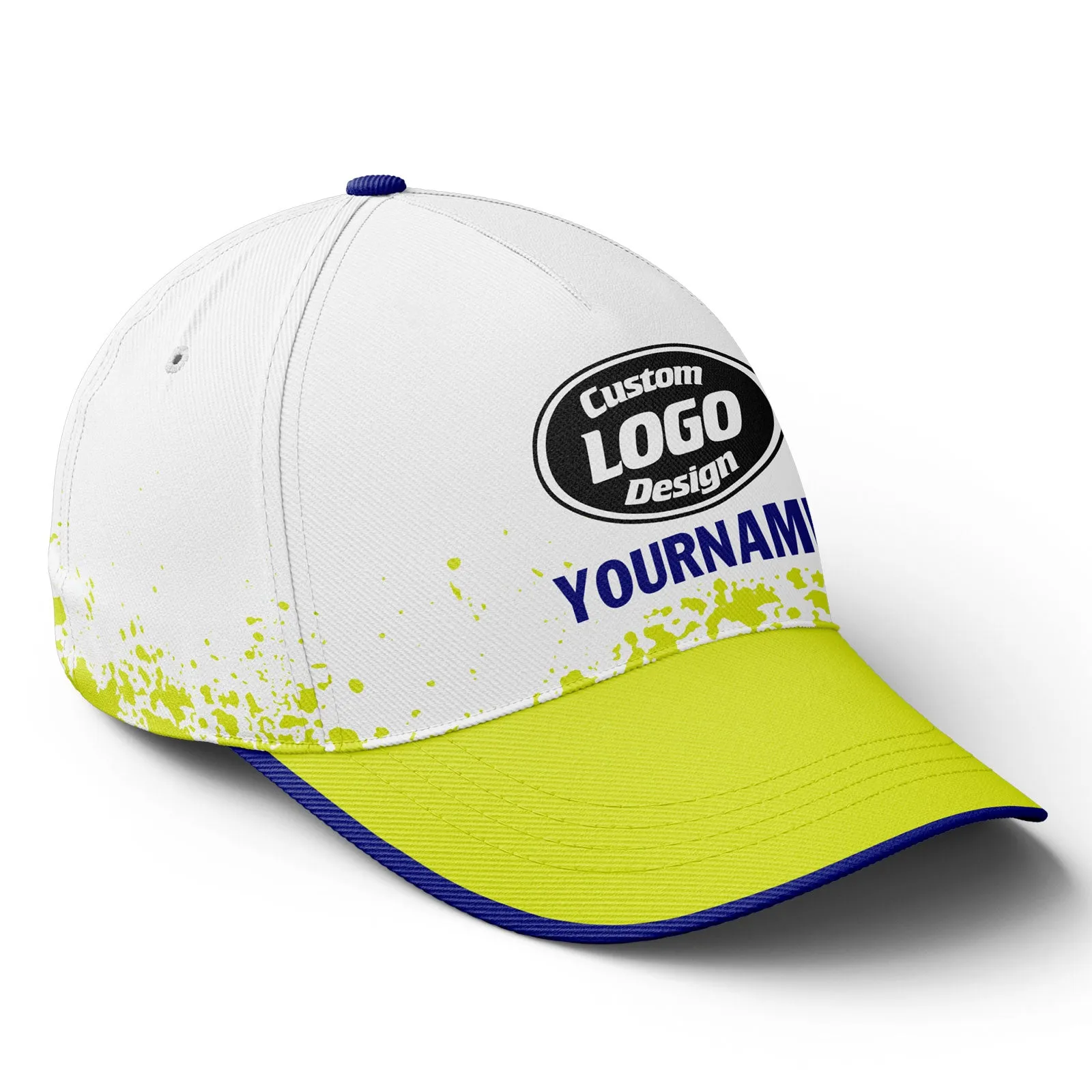 Custom White Green Hat Sport Design Cap Stitched Adjustable Personalized YW061-D020231-8