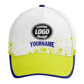 Custom White Green Hat Sport Design Cap Stitched Adjustable Personalized YW061-D020231-8