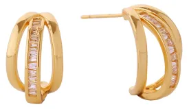 DJE310690 14K Daily Mixed Triple Hoop Earrings