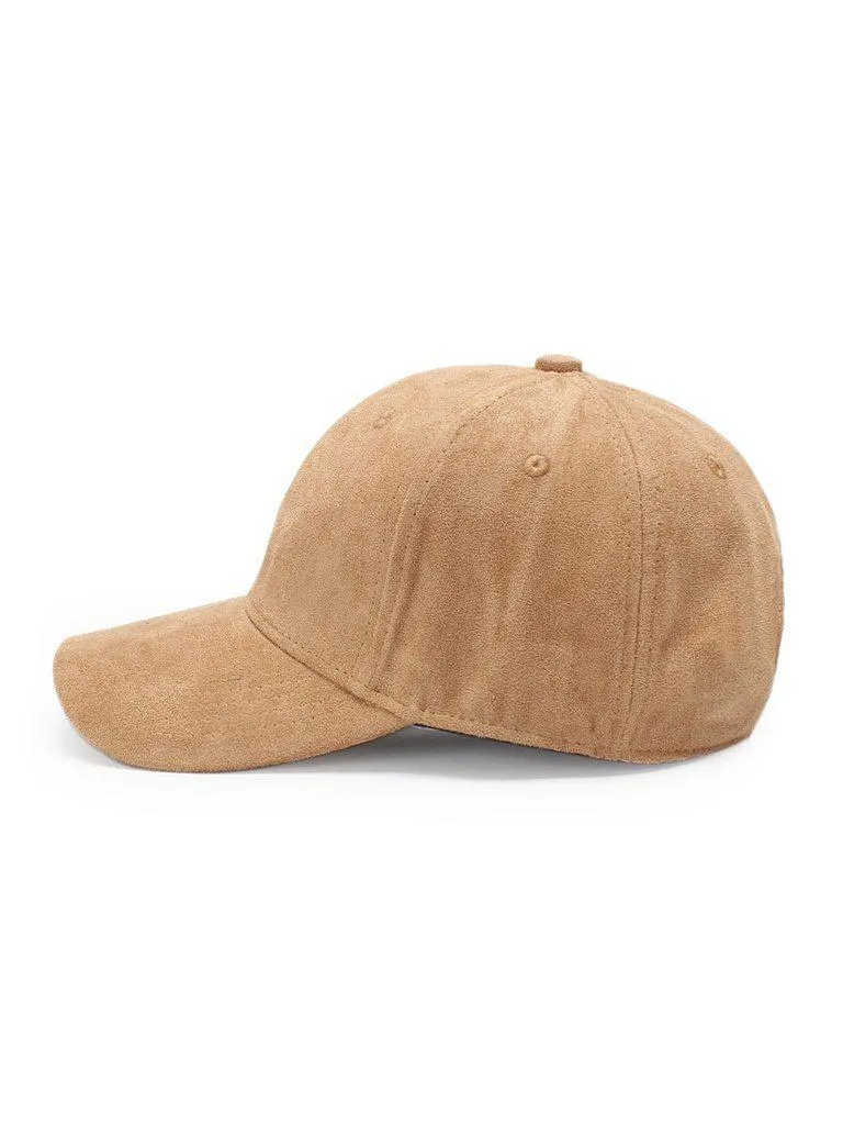 Embroidered Deer Suede Baseball Cap