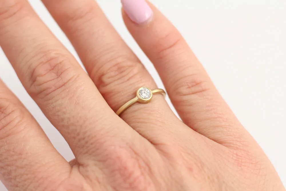 Ethical Bezel Set Diamond Ring Yellow Gold