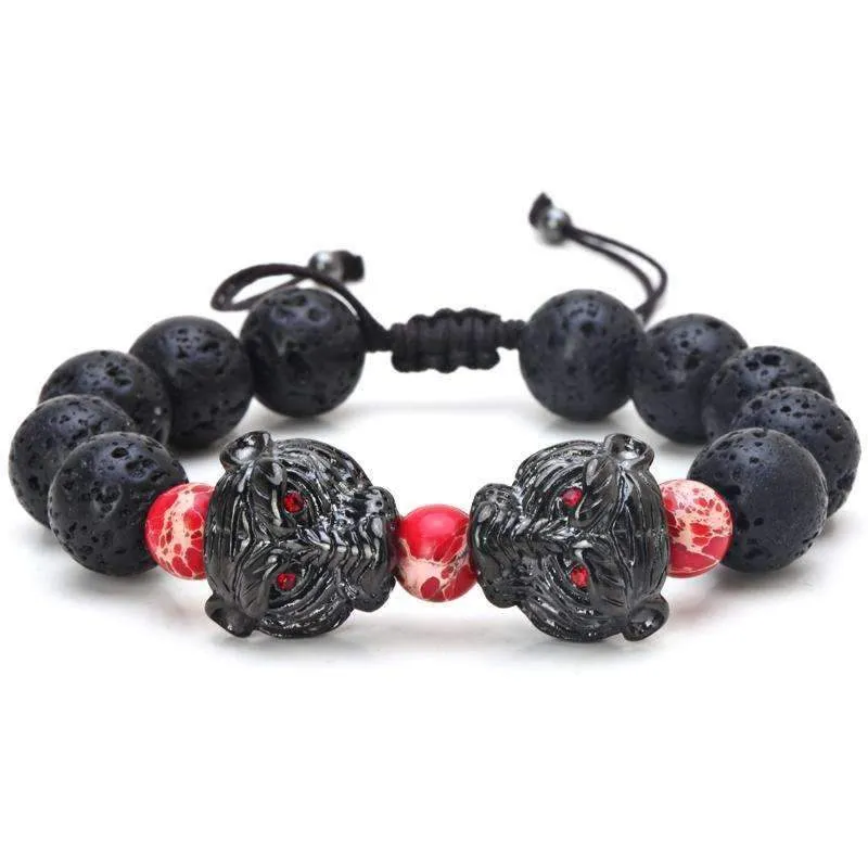 Evil Eye Tiger Head Beaded Bracelet