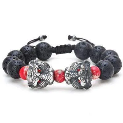 Evil Eye Tiger Head Beaded Bracelet