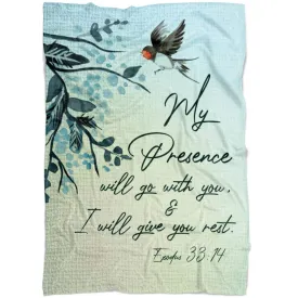 Exodus 3314 My Presence Will Go With You Fleece Blanket - Christian Blanket - Bible Verse Blanket