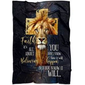 Faith It's Not All About Believing Fleece Blanket - Christian Blanket - Bible Verse Blanket