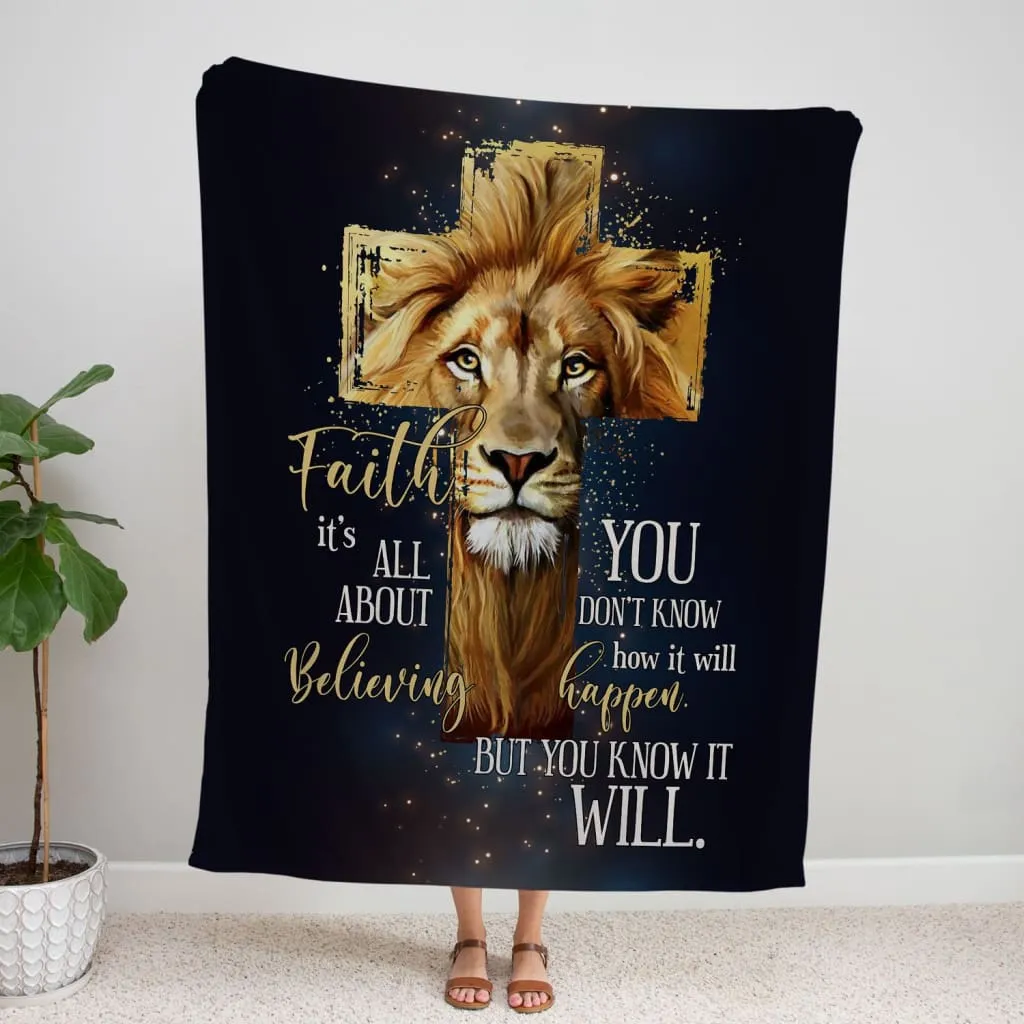 Faith It's Not All About Believing Fleece Blanket - Christian Blanket - Bible Verse Blanket