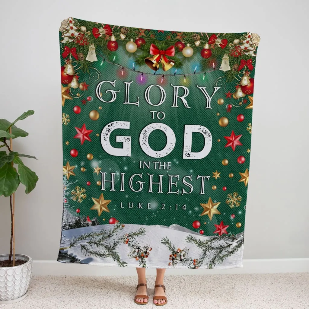 Glory To God In The Highest Christmas Fleece Blanket - Christian Blanket - Bible Verse Blanket